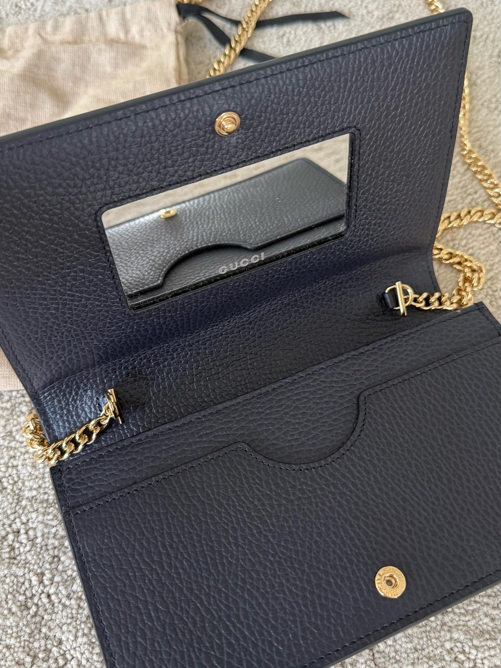 Gucci GG Marmot Wallet on Chain Crossbody - Navy - Picture 3 of 5